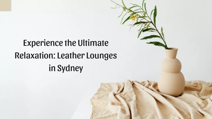 experience the ultimate relaxation leather