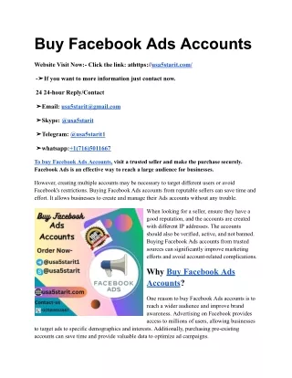 Buy Facebook Ads Accounts
