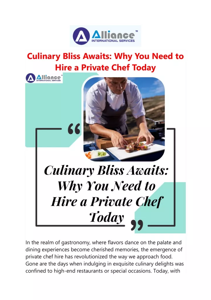 culinary bliss awaits why you need to hire