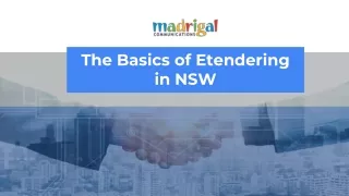 The Basics of Etendering in NSW