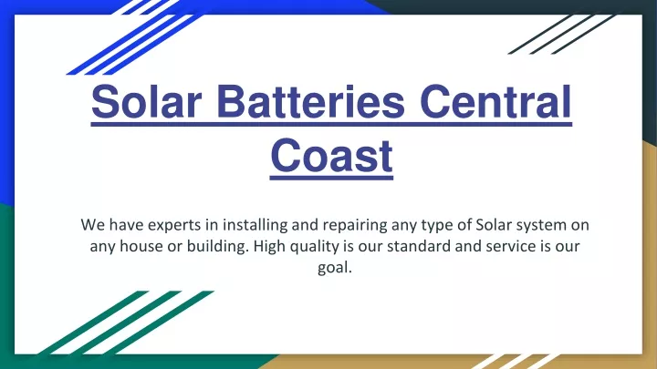 solar batteries central coast