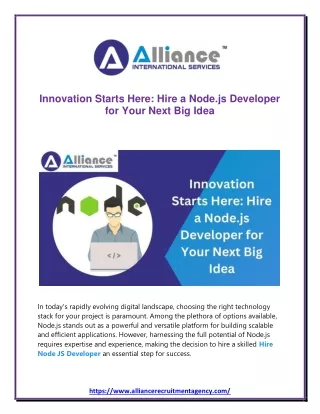 innovation starts here hire a node js developer
