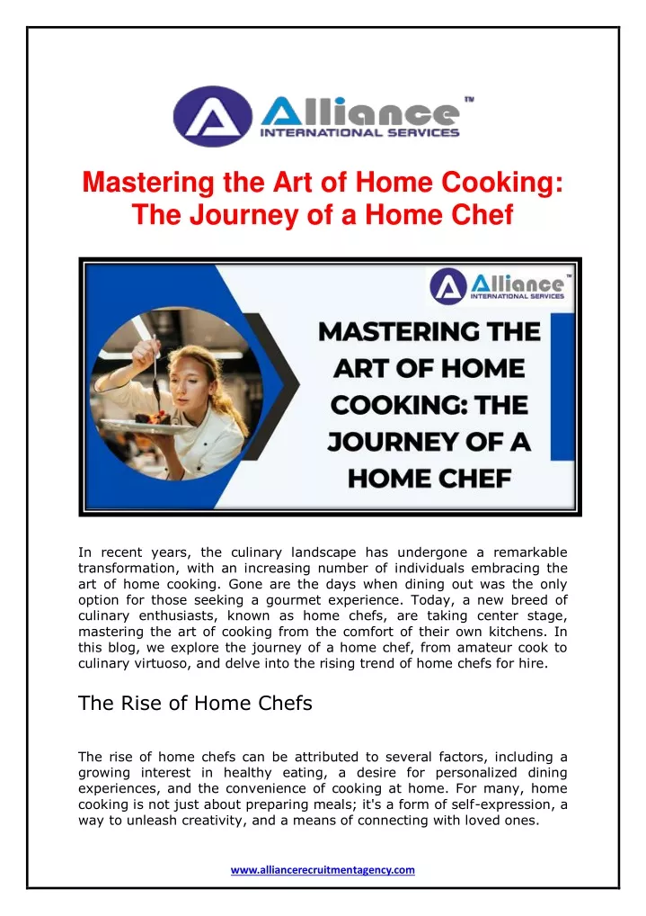mastering the art of home cooking the journey