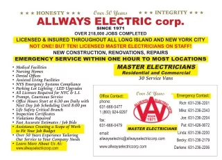 Electric Repair Service Long Island | AllWays Electric Corp.