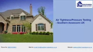 Air Tightness/Pressure Testing in UK | Southern Assessors