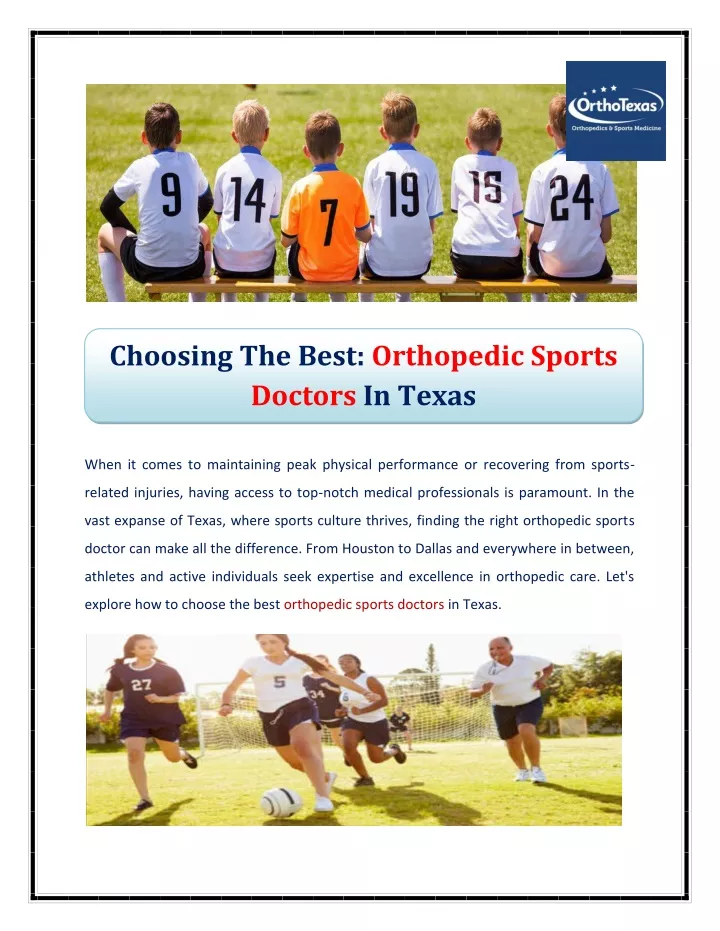 choosing the best orthopedic sports doctors