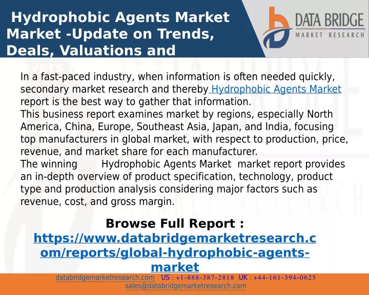hydrophobic agents market market update on trends