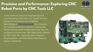 Enhancing CNC Automation A Dive Into CNC Robot Parts From CNC Tools LLC