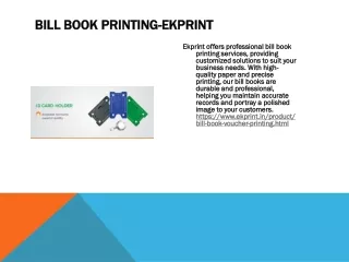 bill book printing-ekprint