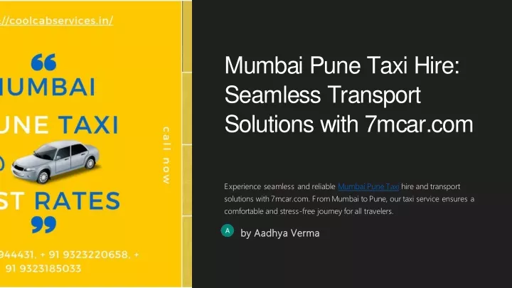 mumbai pune taxi hire seamless transport