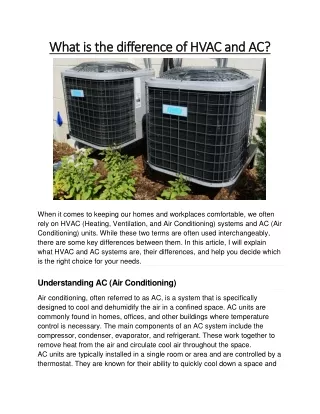 What is the difference of HVAC and AC