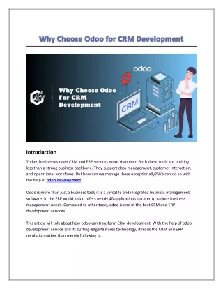 Why Choose Odoo for CRM Development | Odoo CRM Development