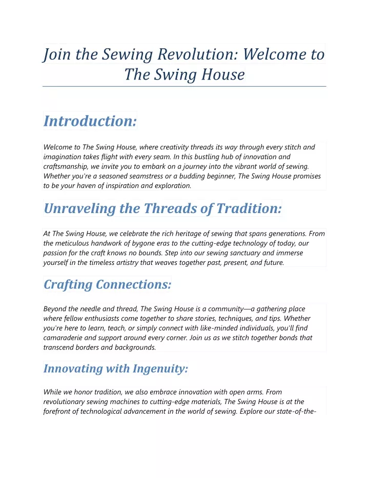 join the sewing revolution welcome to the swing