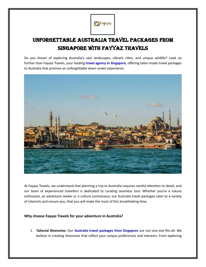 unforgettable australia travel packages