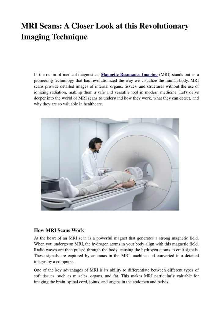 mri scans a closer look at this revolutionary