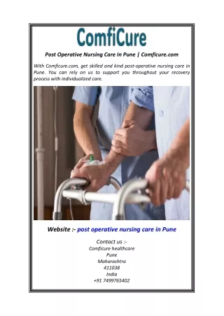 Post Operative Nursing Care In Pune  Comficure.com