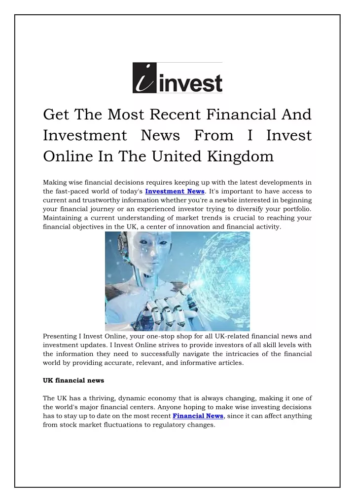 get the most recent financial and investment news