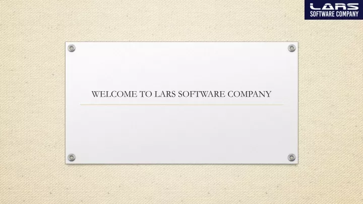 welcome to lars software company