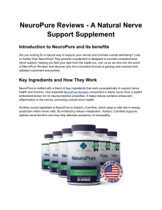 NeuroPure Reviews - A Natural Nerve Support Supplement