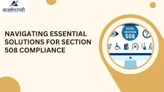 Navigating Essential Solutions for Section 508 Compliance