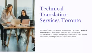 Certified Technical Translators in Toronto - Fast & Efficient