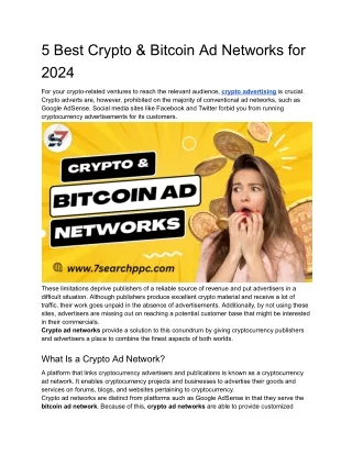 5 best crypto bitcoin ad networks for 2024