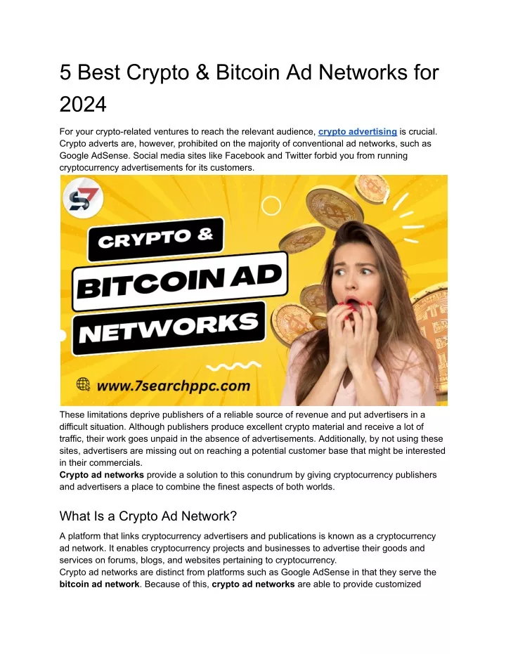 5 best crypto bitcoin ad networks for 2024