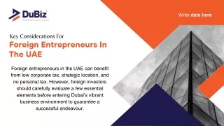 Key Considerations for Foreign Entrepreneurs in the UAE