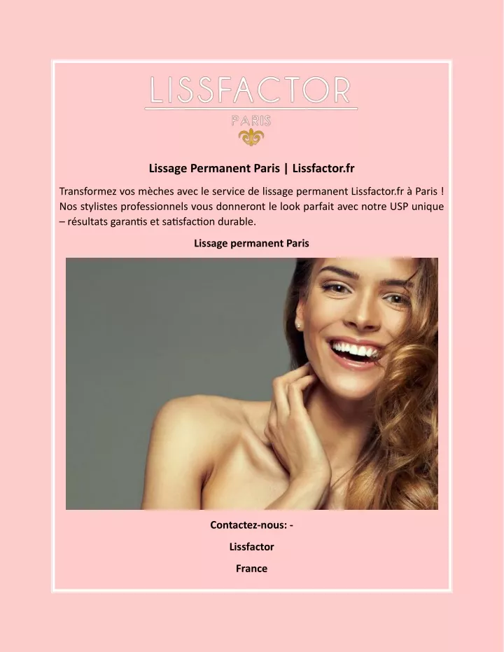 lissage permanent paris lissfactor fr