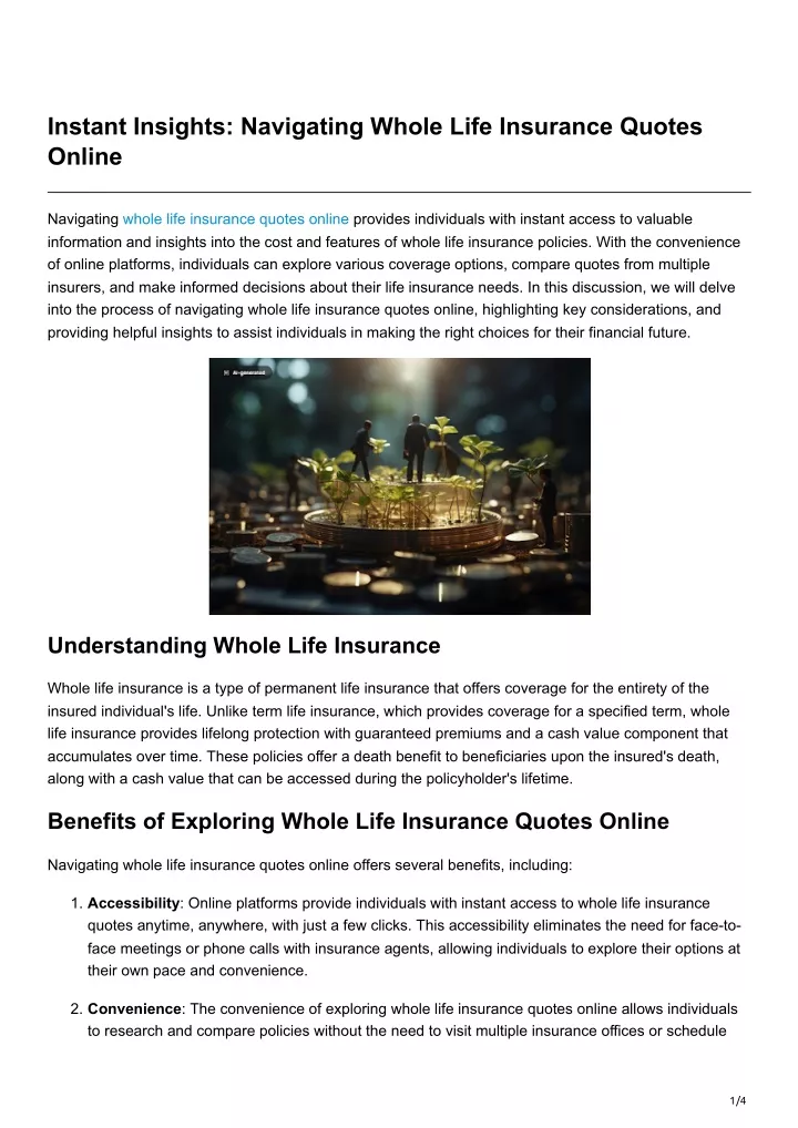 instant insights navigating whole life insurance