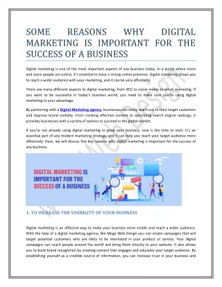 SOME REASONS WHY DIGITAL MARKETING IS IMPORTANT FOR THE SUCCESS OF A BUSINESS