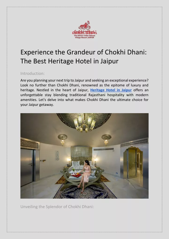 experience the grandeur of chokhi dhani the best