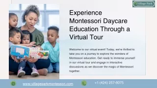 Experience Montessori Daycare Education Through a Virtual Tour