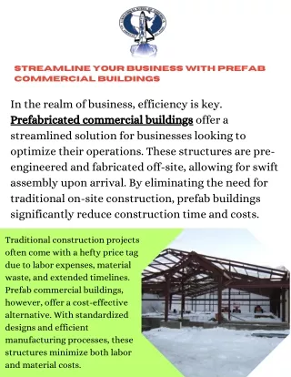 Efficient Prefab Commercial Buildings by Universal Steel