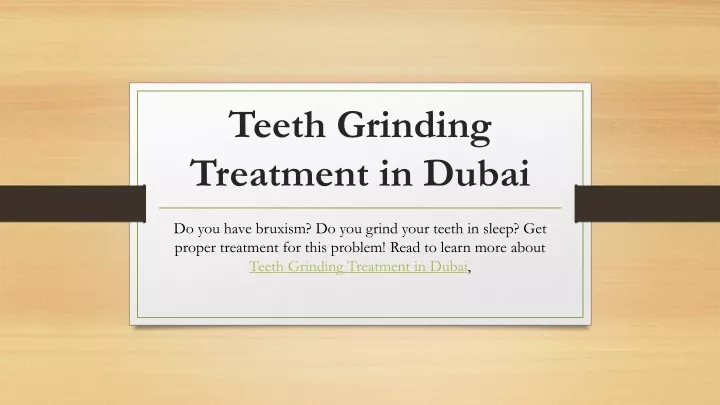 teeth grinding treatment in dubai