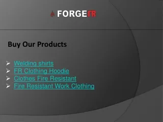 Fire Resistant Work Clothing