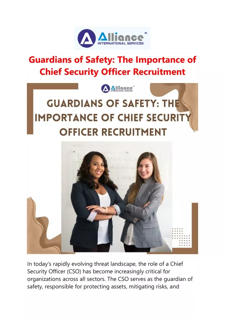 guardians of safety the importance of chief