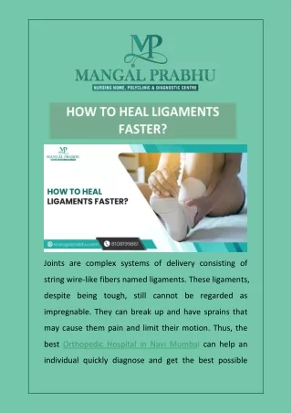 HOW TO HEAL LIGAMENTS FASTER