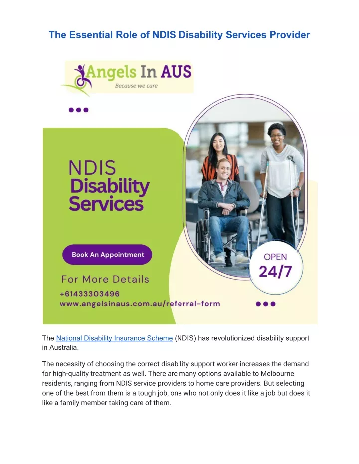 the essential role of ndis disability services