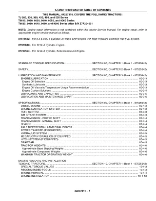 New Holland T9010 Series Tractor Service Repair Manual