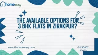 the available options for 3 BHK flats in Zirakpur