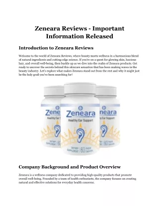 Zeneara Reviews - Important Information Released