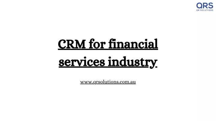 crm for financial services industry