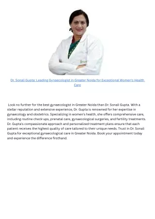 Dr. Sonali Gupta Leading Gynaecologist in Greater Noida for Exceptional Women's Health Care (1)