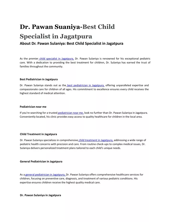 dr pawan suaniya best child specialist