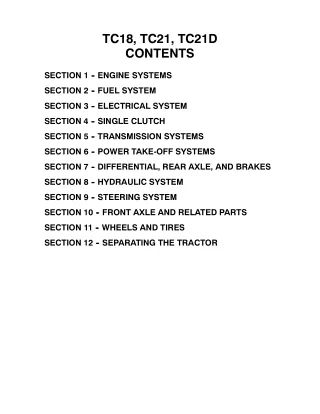 New Holland TC18 Tractor Service Repair Manual