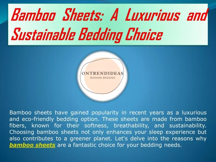 bamboo sheets a luxurious and sustainable bedding