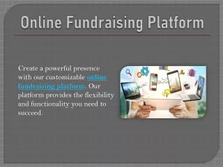 Online Fundraising Platform