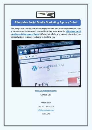 Affordable Social Media Marketing Agency Dubai