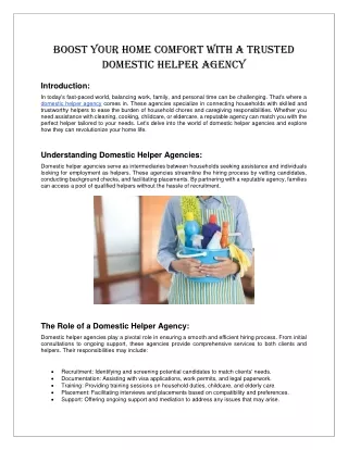 Trusted Domestic Helper Agency